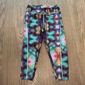 NWT New Look Sport Colorful Geometric Print Athletic Workout Capri Pants Size 2X